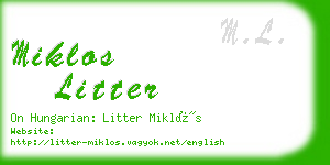 miklos litter business card